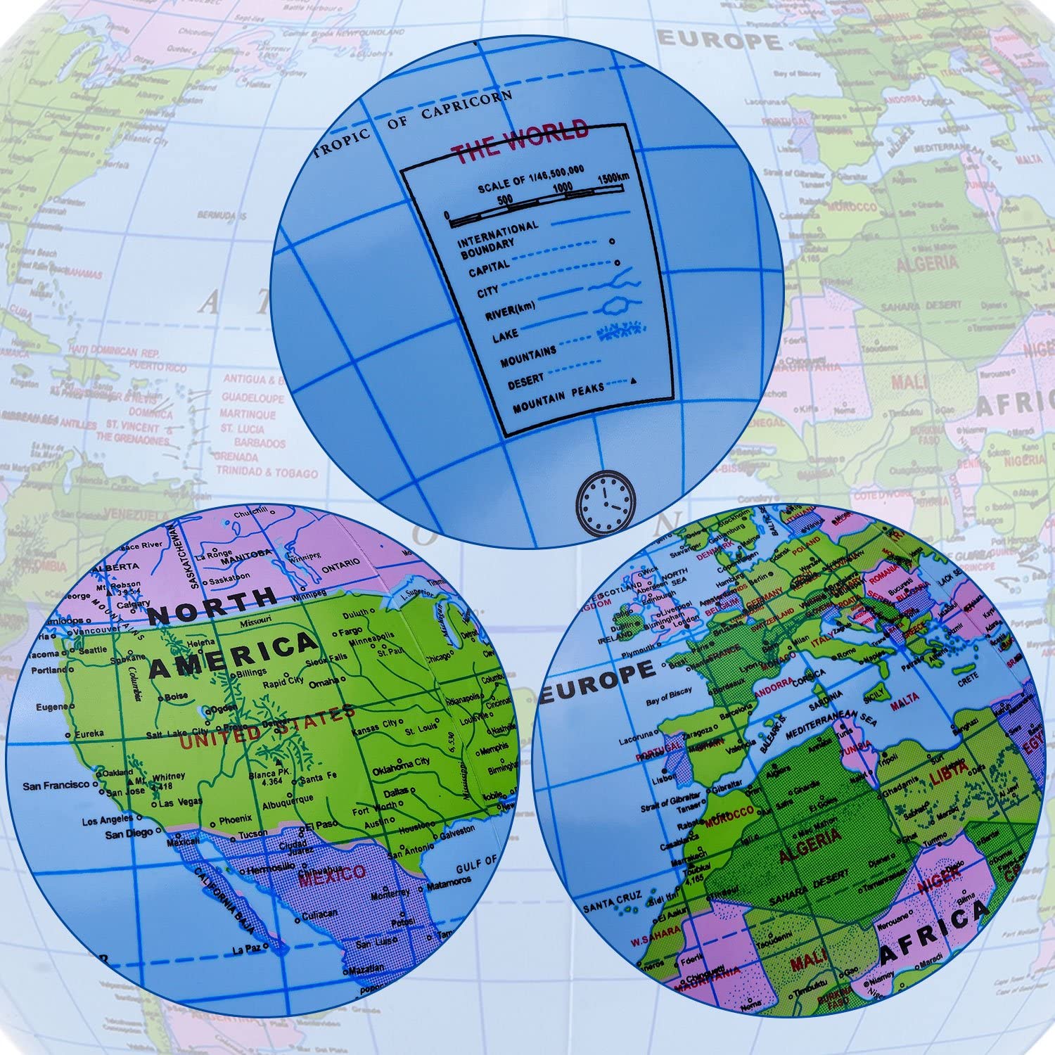 8 Pack Inflatable Globe PVC World Globe Inflatable Earth Beach Ball For