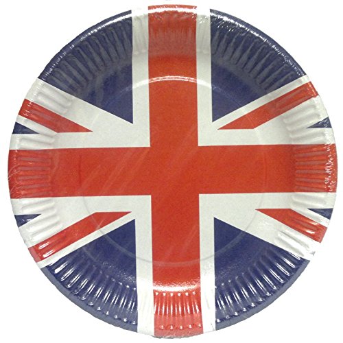 amscan 994127 Britain 8pk Union Jack Dinner Paper Plates 23cm8 Pcs