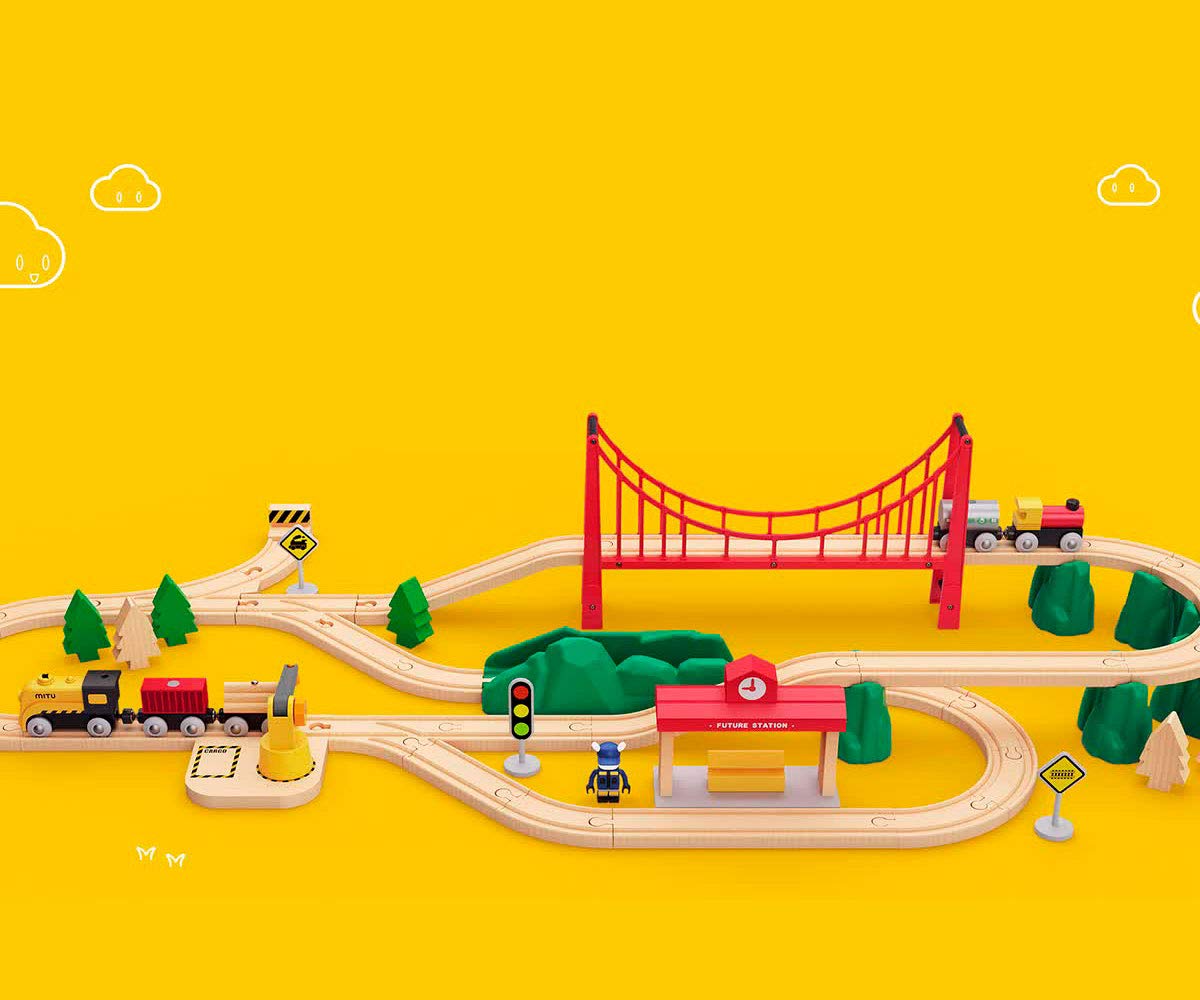 Xiaomi MI Toy Train Set from 3 Years 63 Sheets TopToy