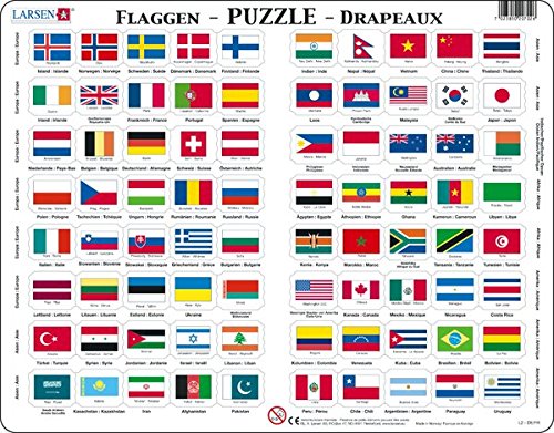 Larsen L2 Flag-Puzzle, German Edition, 80 Piece Boxless Tray & Frame ...