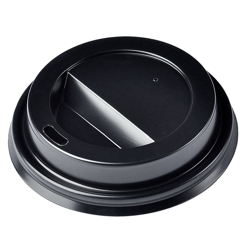 Disposable Black Coffee Cup Sip Lids for 12oz & 16oz Coffee Cups ...