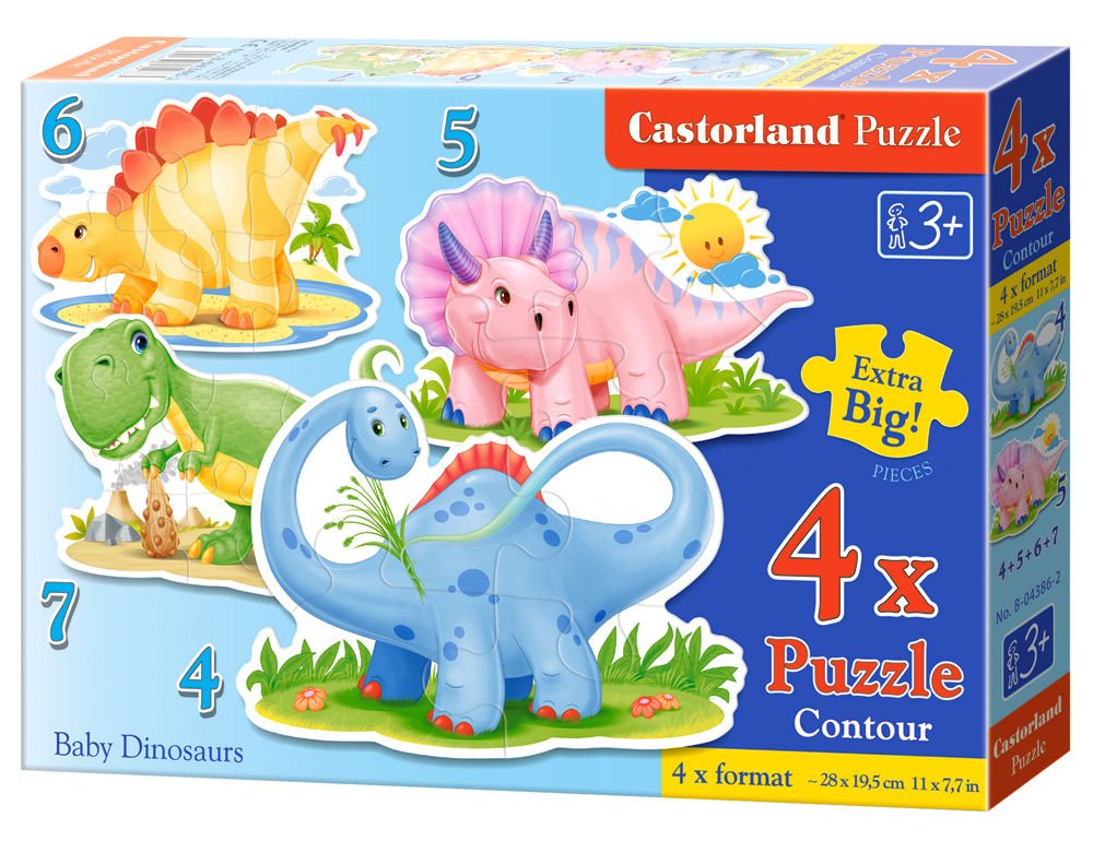 Castorland 4 Baby Dinosaurs Jigsaw Premium Puzzle TopToy