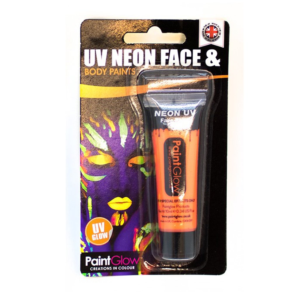 Paintglow 10 ml Orange UV Face and Body Paint Blister Pack – TopToy