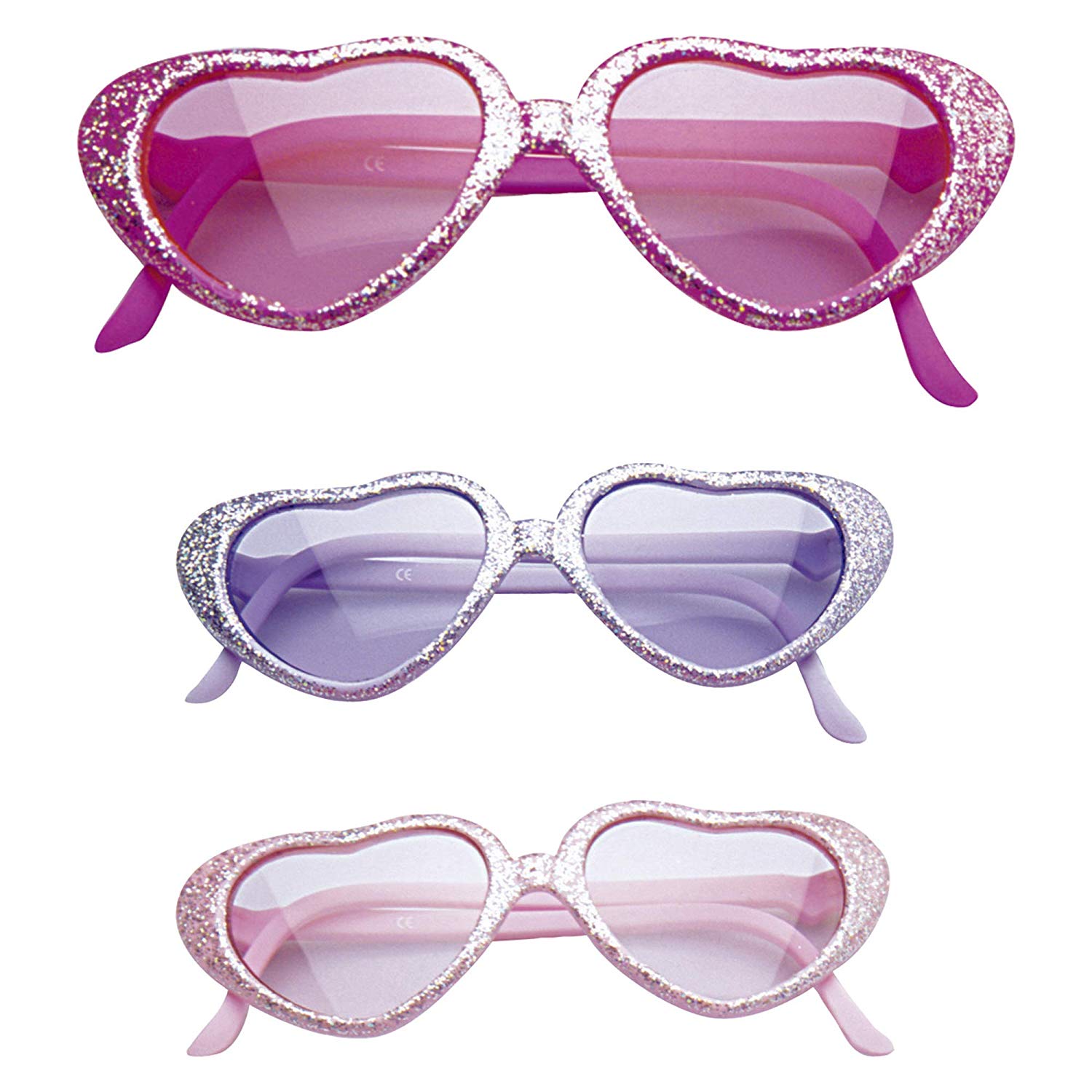 Ladies Glamour Girl Glitter Heart Glasses Accessory for Grease 50s Rock