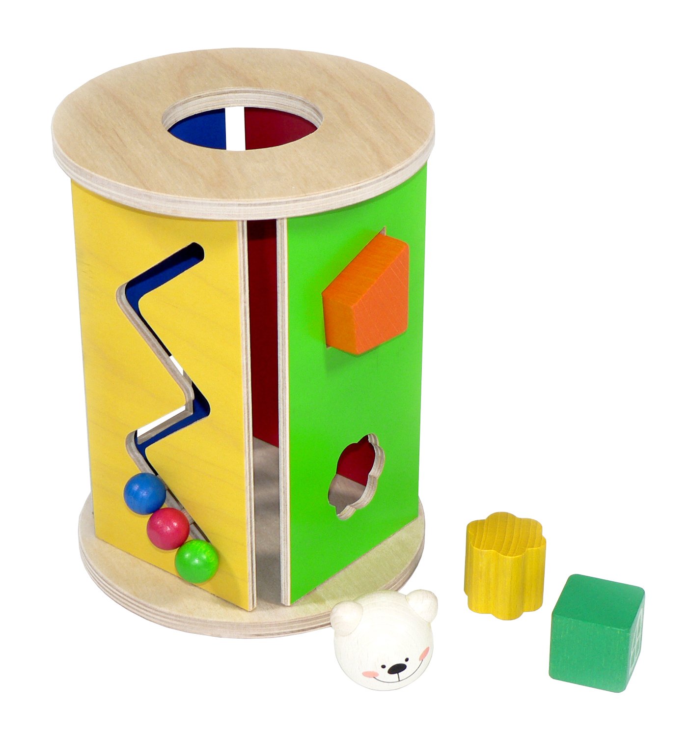 Hess 14890 Wooden Round Box Baby Toy, MultiColor TopToy