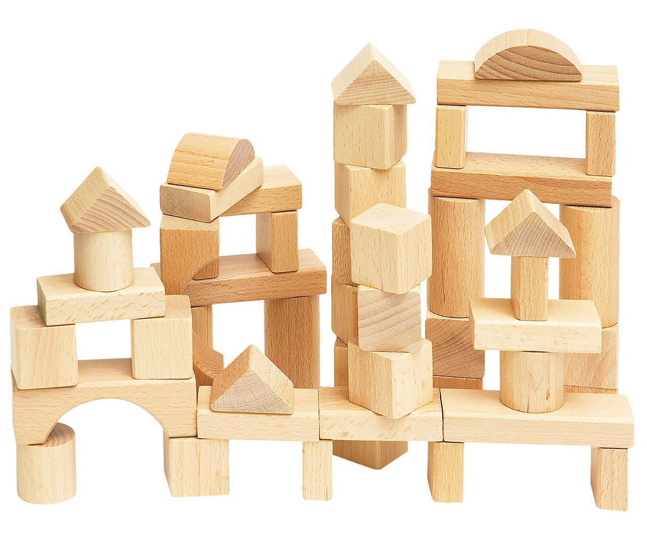 Woodyland Toddler Wooden Blocks (50Piece Natural TopToy