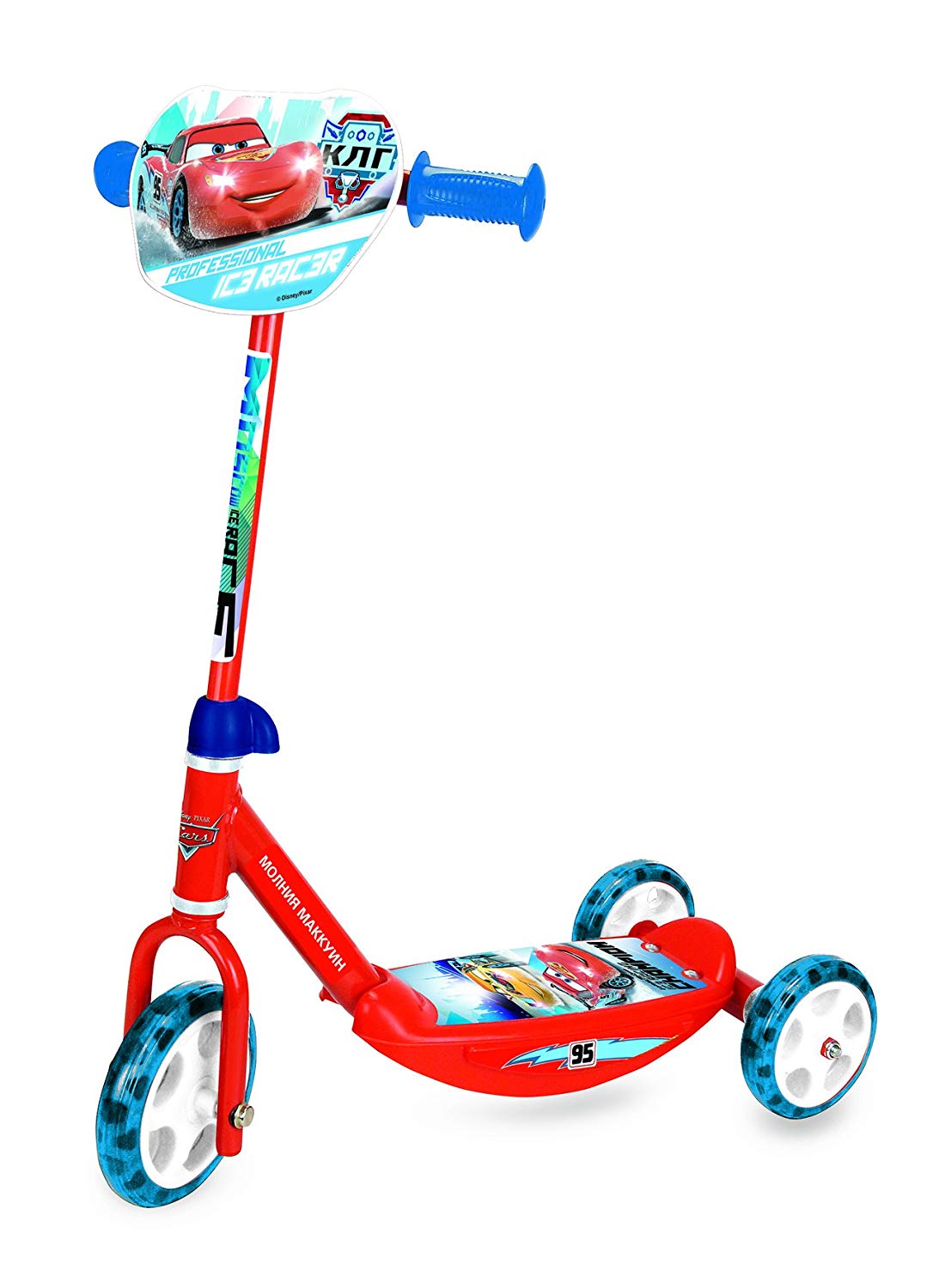 smoby red three wheel cars patterned scooter