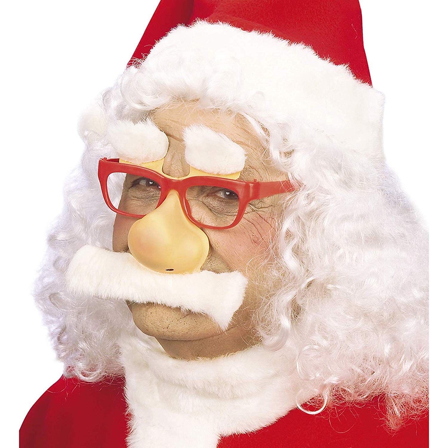 Santa Glasses withNose Tash Eyebrows DressUp Novelty Glasses Specs