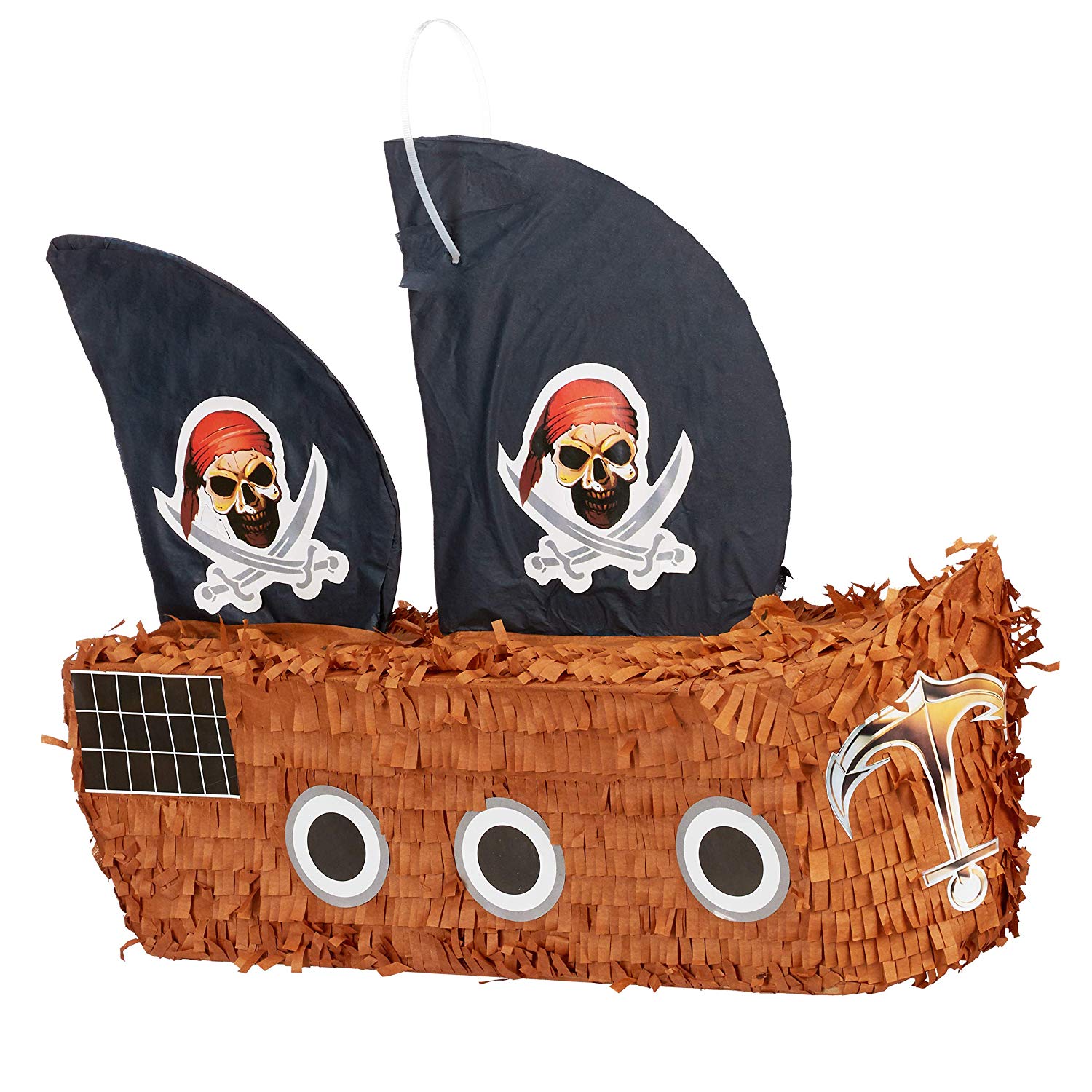 Relaxdays 10022570 Pirate Ship Pinata, Hanging Children’s Paper Piñata ...