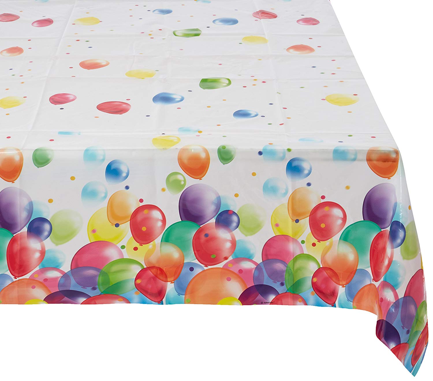 amscan 9900324 1.37 m x 2 m Balloon Fiesta Plastic Table Cover – TopToy