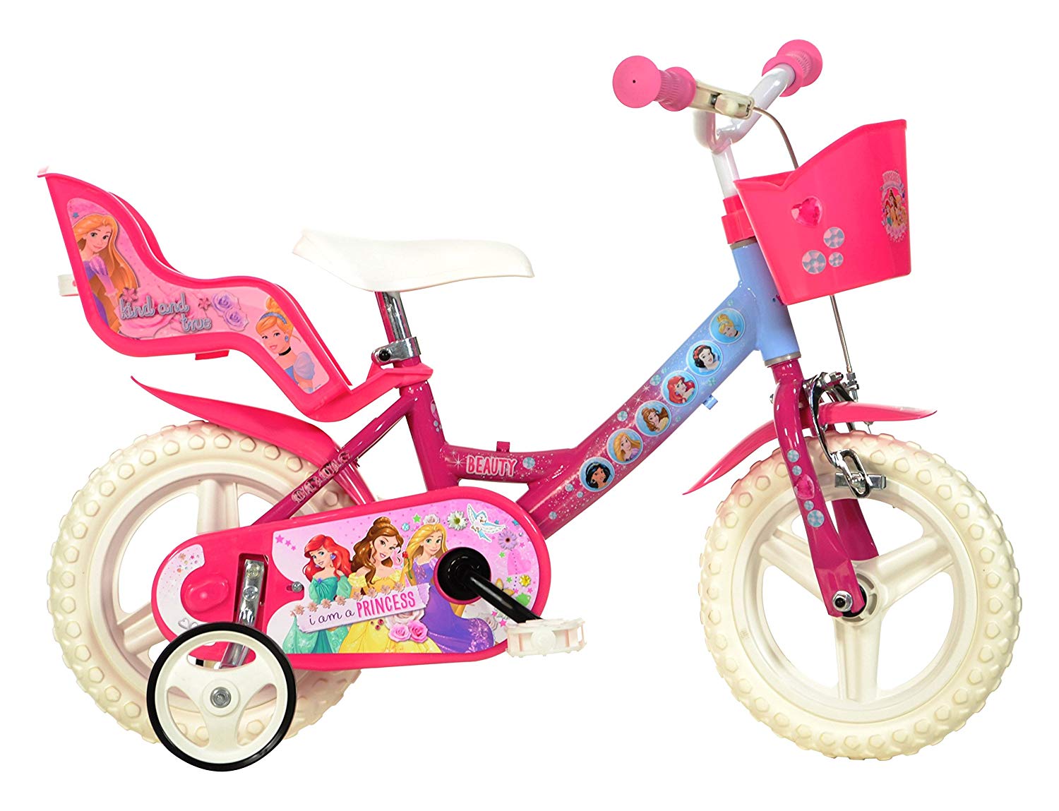 Dino Bikes 124RL-PSS Disney Princess Kids Bicycle, Pink, 77 cm × 16 cm ...