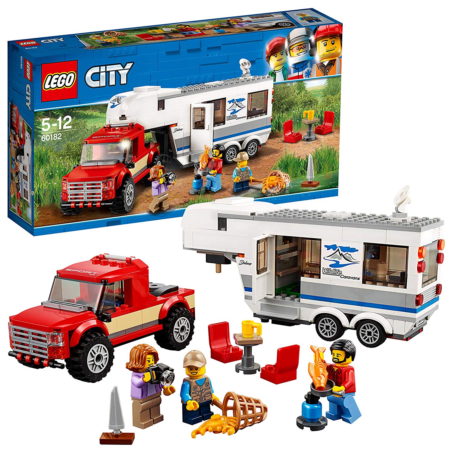 Lego 60182 City Great Vehicles Pickup And Caravan Playset Vehicle