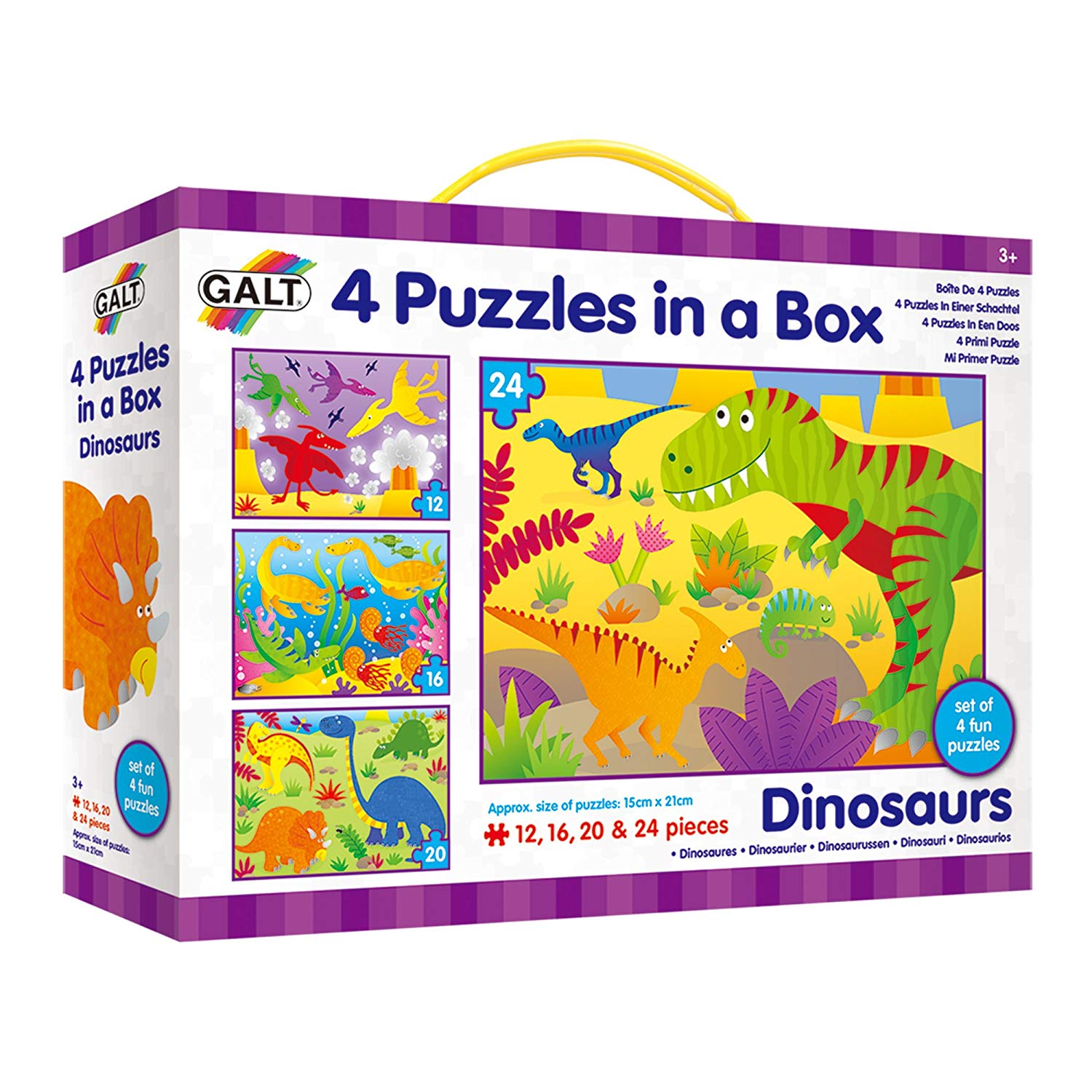 4 Puzzles in a Box Dinosaur Jigsaw Puzzle for Kids Ages Galt Toys Dinosaurs 