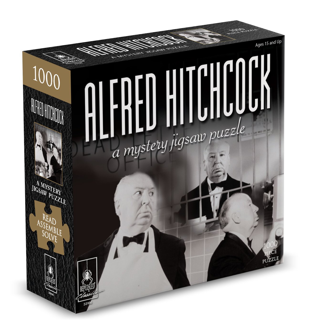 Black, Paul Lamond Games 7215 Classic Mystery Jigsaw Puzzle-Alfred Hitchcock 