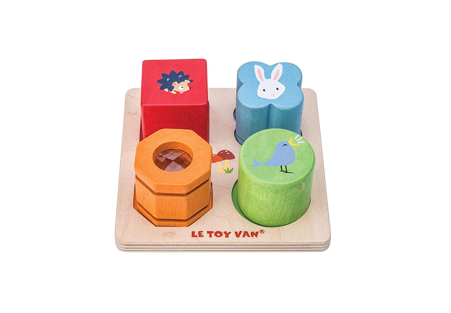 Le Toy Van PL093 Petilou Wooden Tray 4Piece MultiSensory Montessori Toy, Sensroy Shapes TopToy