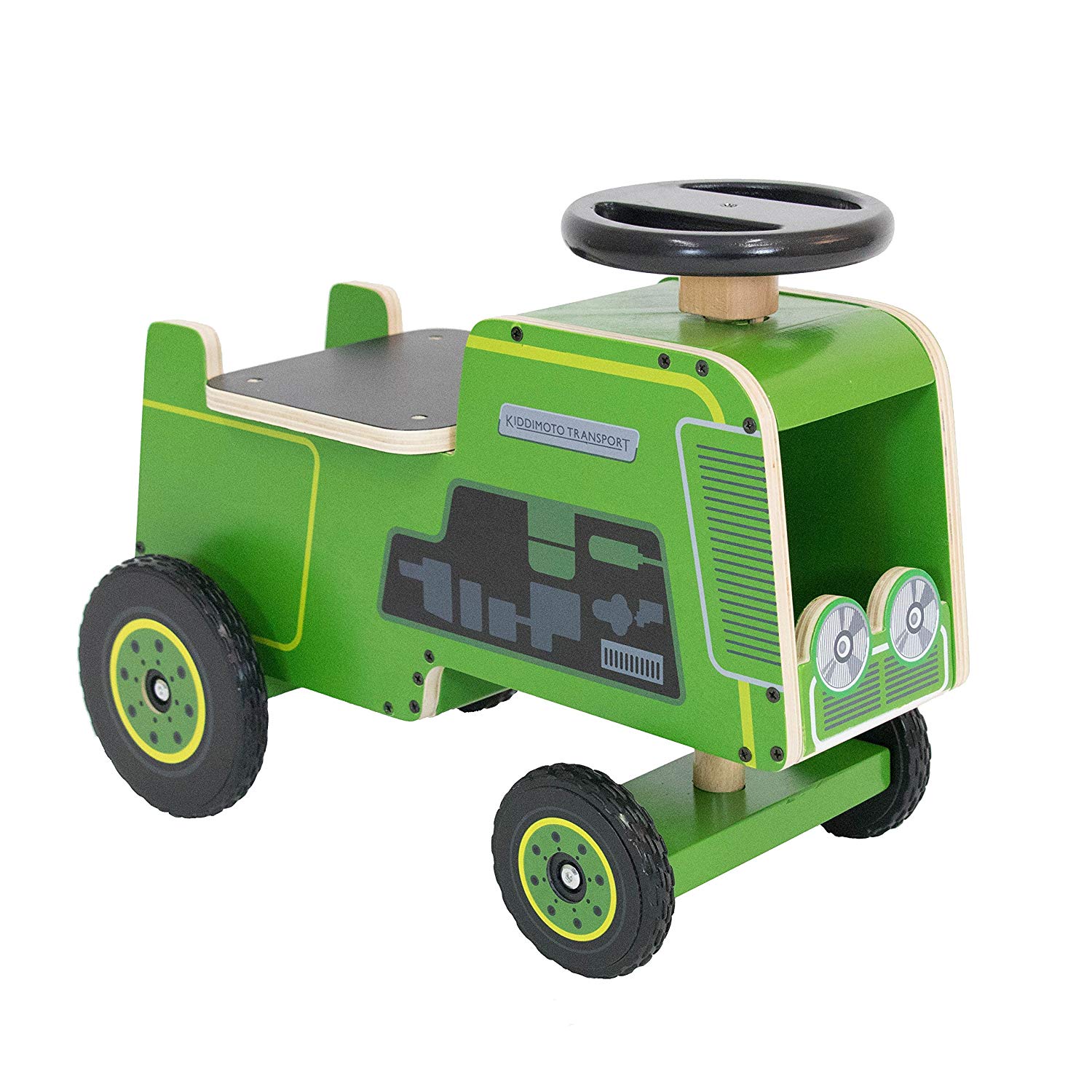 Kiddimoto Wooden Tractor Ride On Toy Green TopToy