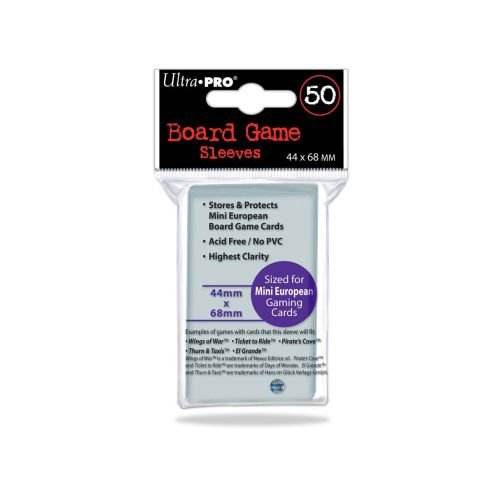 Ultra Pro 330472 82661 Mini European Board Game Sleeves 44mm x 68mm-(50 Count), Clear