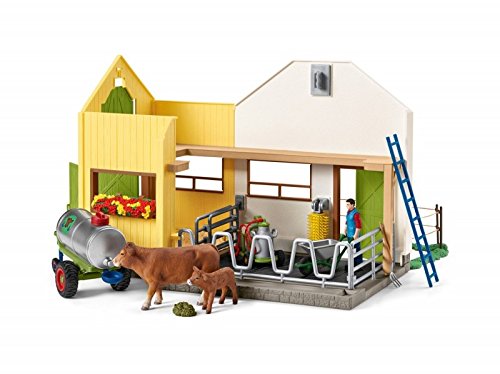 schleich farm world large red barn with animals & accessories toy figure