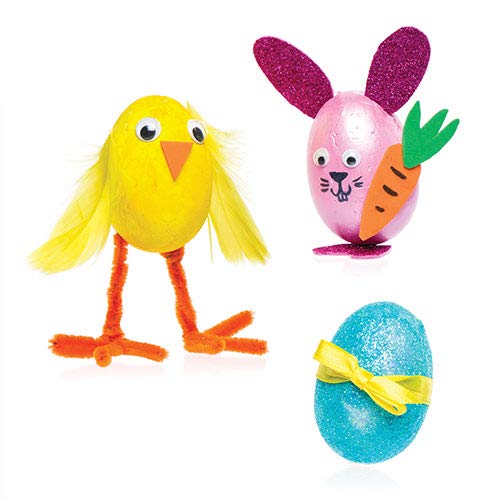 Baker Ross E233 Polystyrene Eggs (Pack of 10) For Kids to Paint and ...