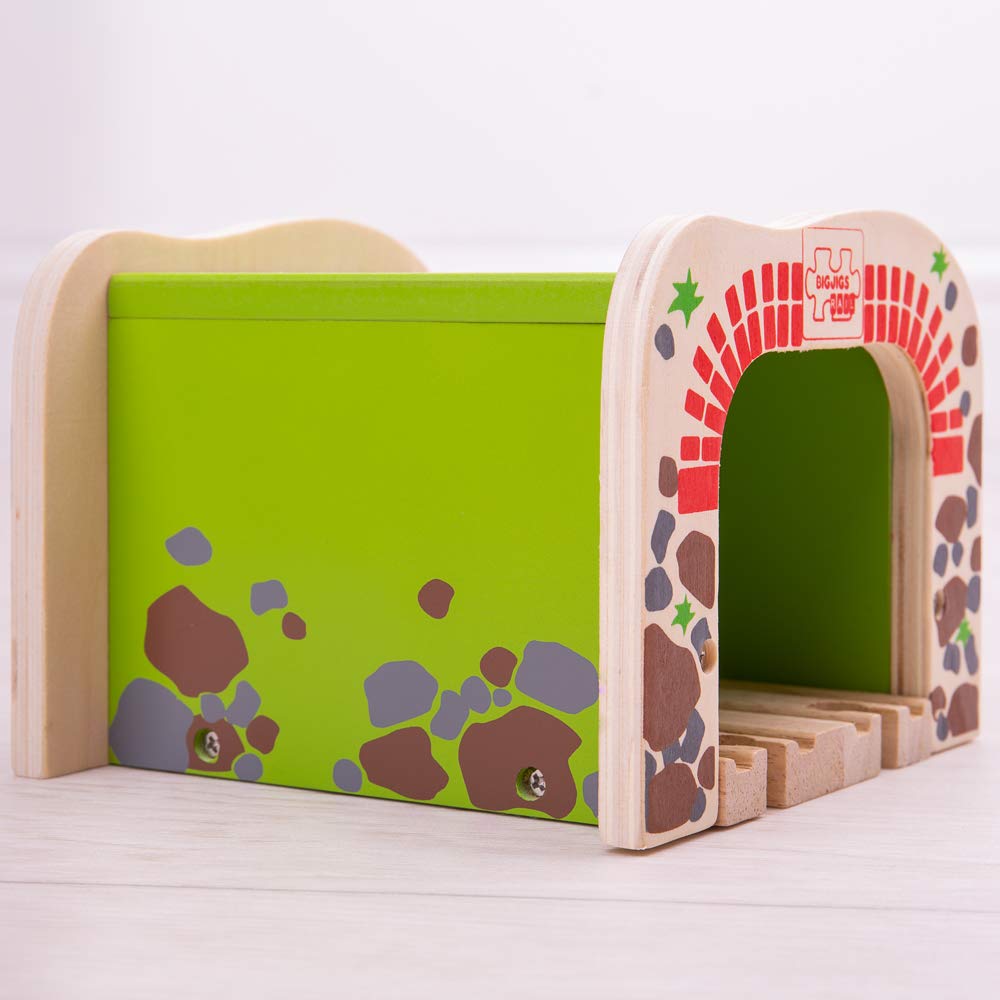 Bigjigs Rail Double Tunnel - Other Major Wooden Rail Brands are Compatible - Image 2