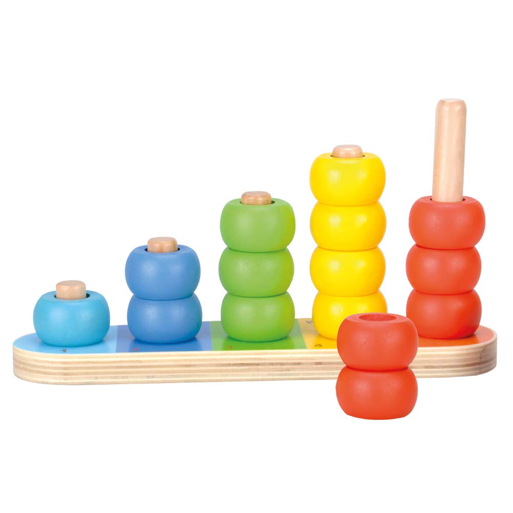 Bino 81036 – Wooden Sensory Stacking Ring Stacking Toy for Basic ...