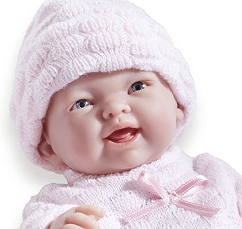 JC Toys Mini La Newborn Boutique - Realistic 9.5" Anatomically Correct Real Girl Baby Doll dressed in PINK – All Vinyl Open Mouth Designed by Berenguer - Image 2