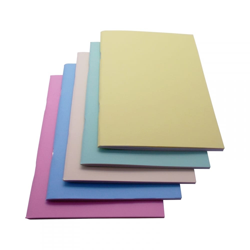 West A4 Sketchbook Assorted Pastel Colours Pack of 5 A4 Sketchbook, Ideal for School