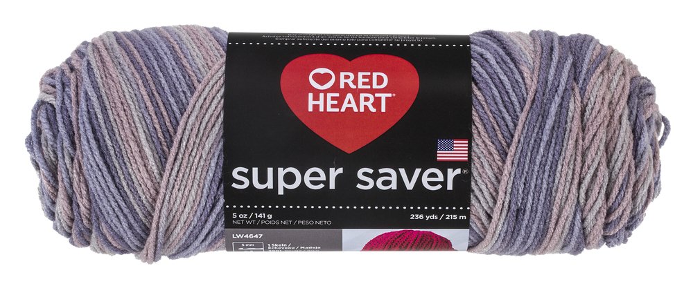 Coats: Yarn Red Heart Super Saver Yarn-Mulberry Mix, Other, Multicoloured, 11.67 x 27.4 x 11.67 cm