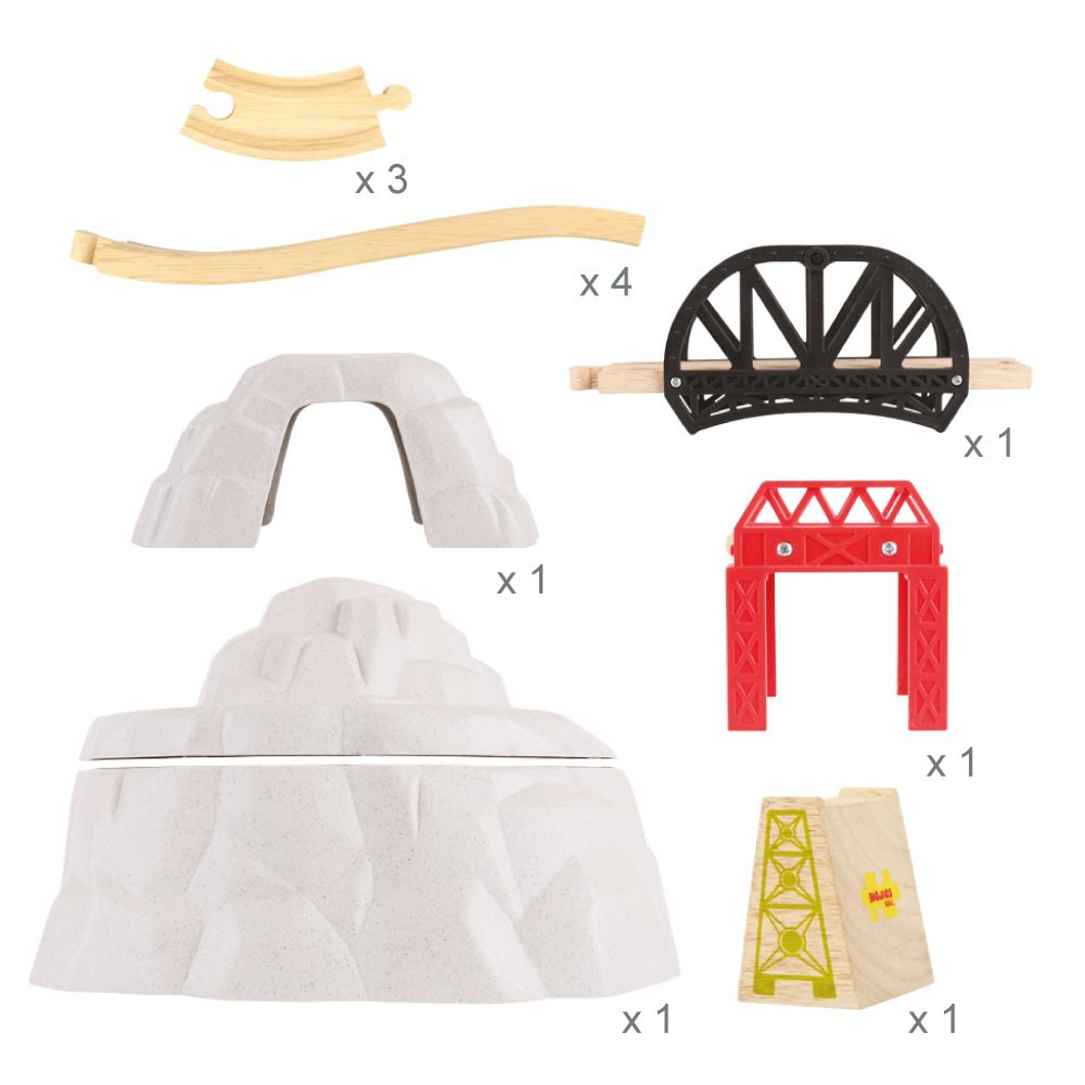 Bigjigs Rail Wooden Rocky Mountain Expansion Pack - Other Major Wooden Rail Brands are Compatible - Image 2