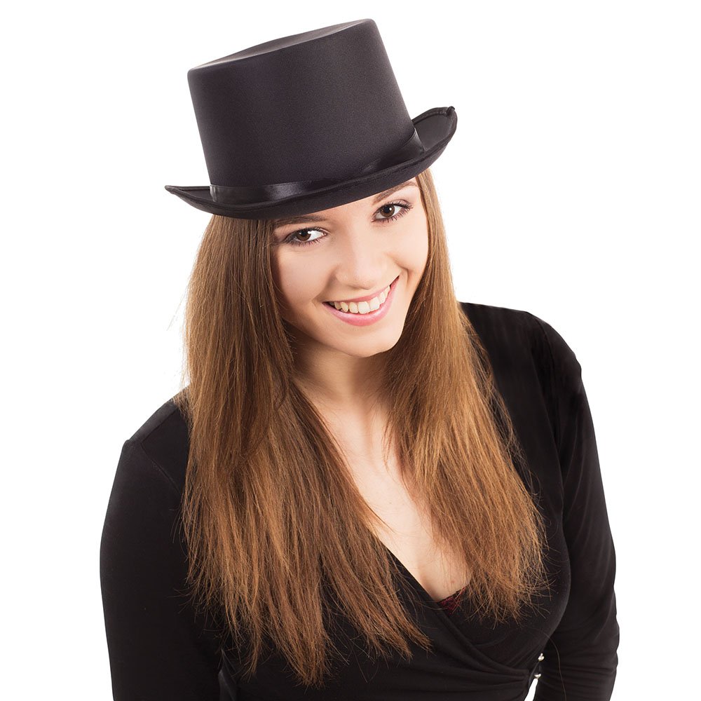 Bristol Novelty BH476 Top Hat Black Satin Look, Unisex-Adult, One Size