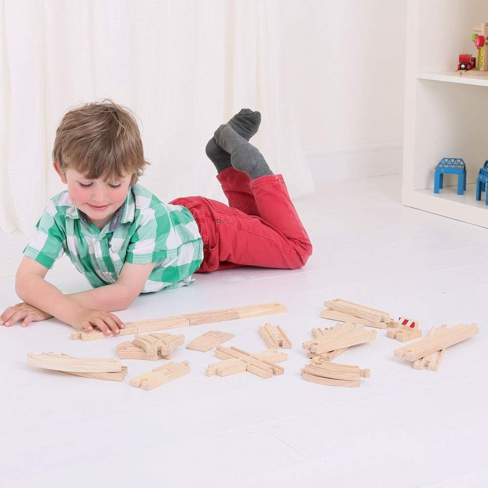 Bigjigs Rail Low Level Track Expansion - Other Major Wooden Rail Brands are Compatible - Image 2