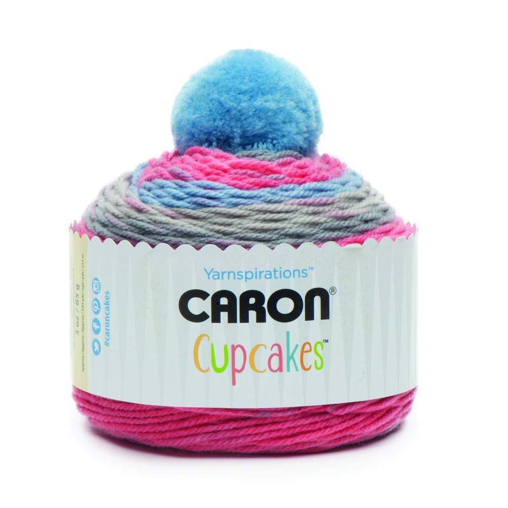 CARON Cupcakes yarnspirations 85 G balle avec pompon 100% Acrylique Fruit Punch 