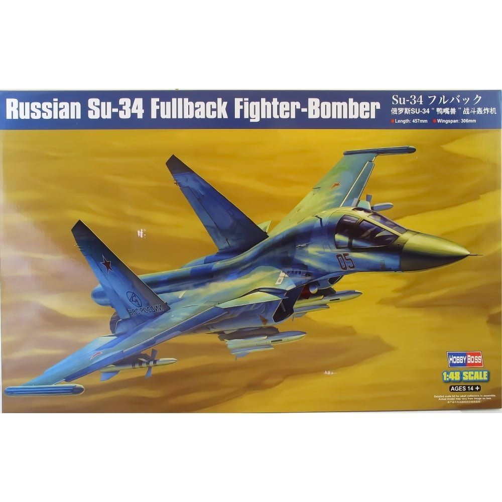 Hobbyboss 81756″ Russian Su-34 Fullback Fighter-Bomber Plastic Model ...