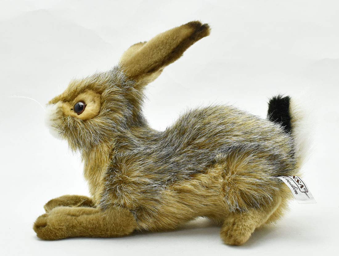 Hansa Jack Rabbit Hansa 6284 Crouching Black Tailed Rabbit 25cm – TopToy