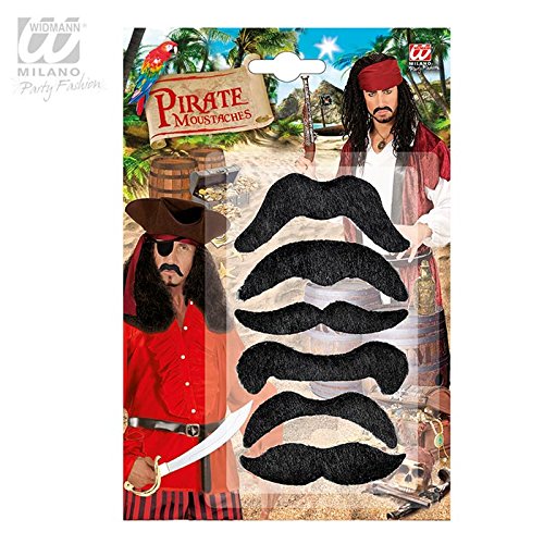 Set of 6 Pirate Moustaches Fancy Dress TopToy
