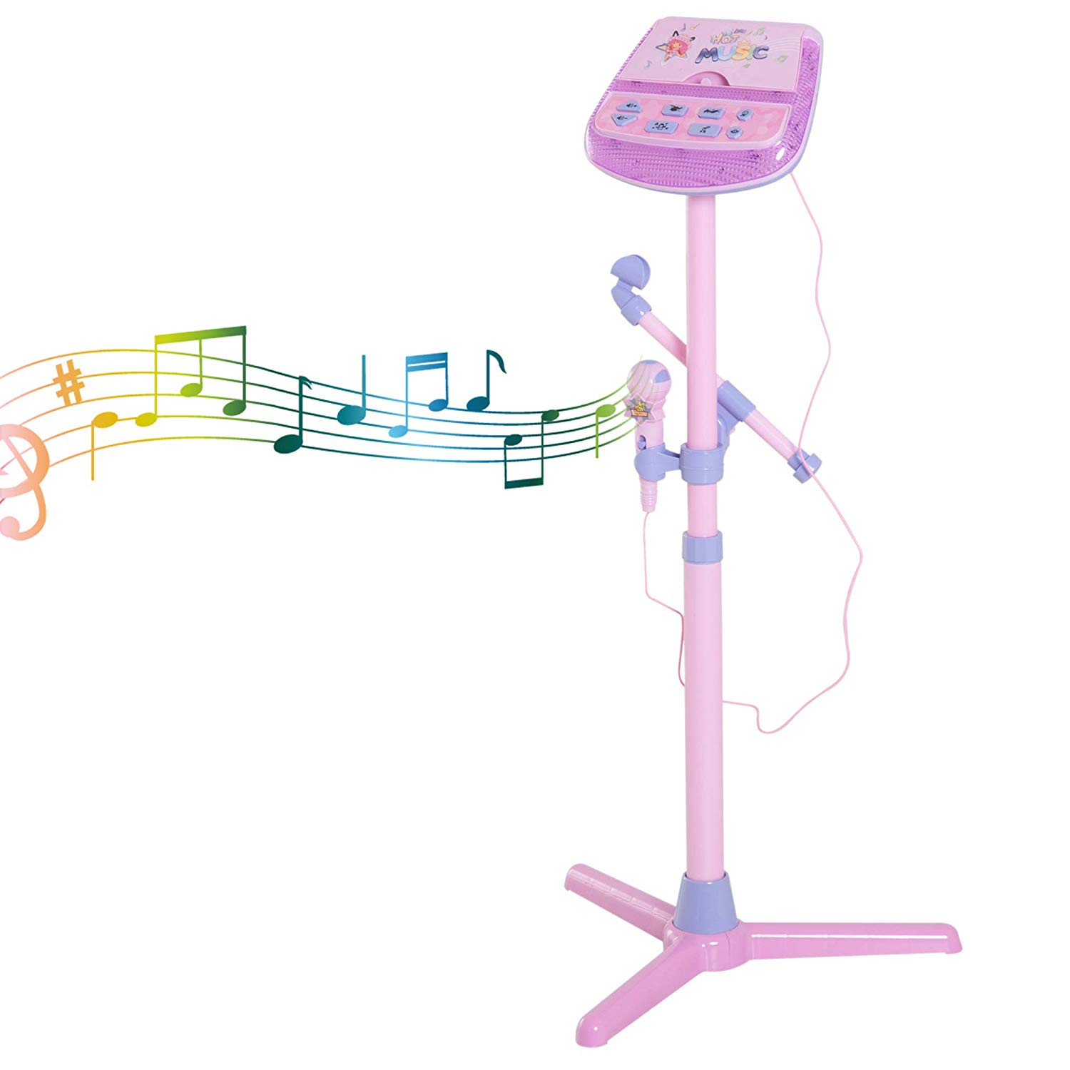 HOMCOM Kids Children Karaoke Stand Play Set with Microphone Musical Toy ...