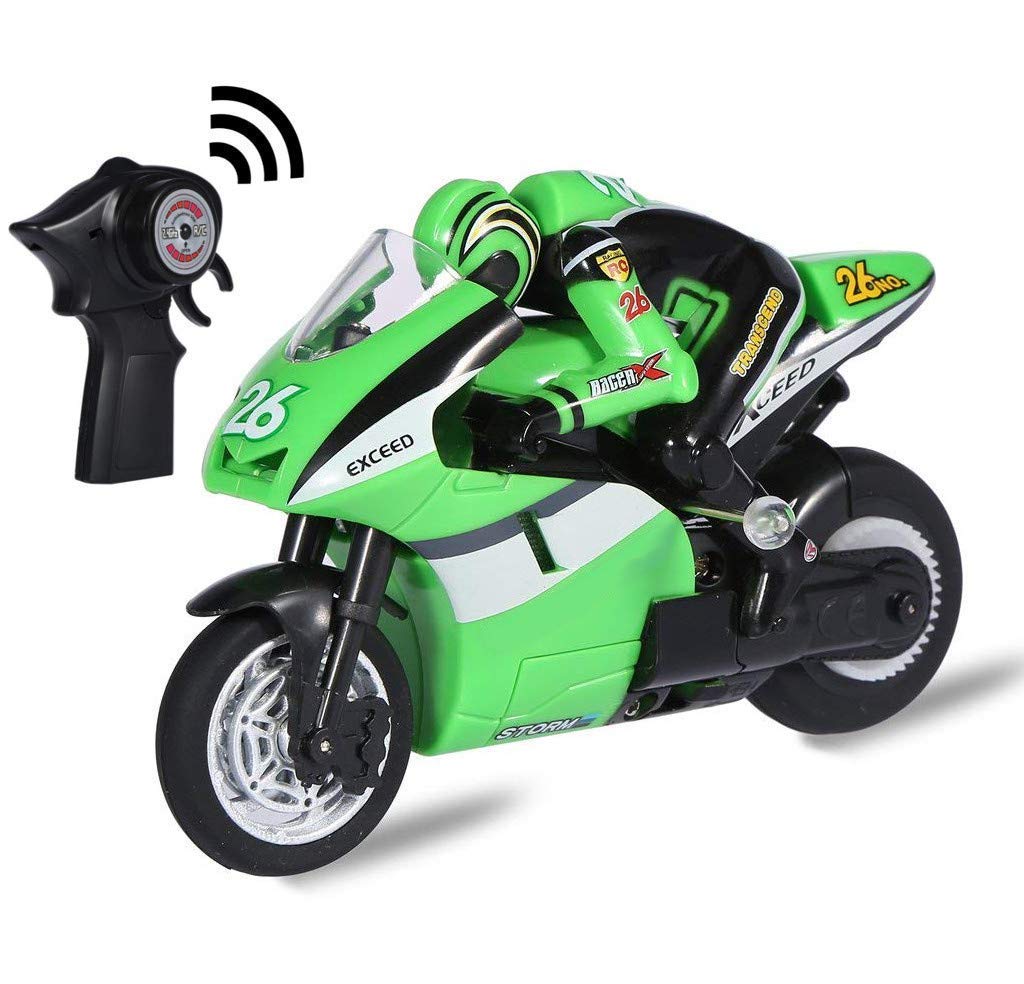 Top Race 4 Channel RC Remote Control Motorbike Goes On 2 Wheels with