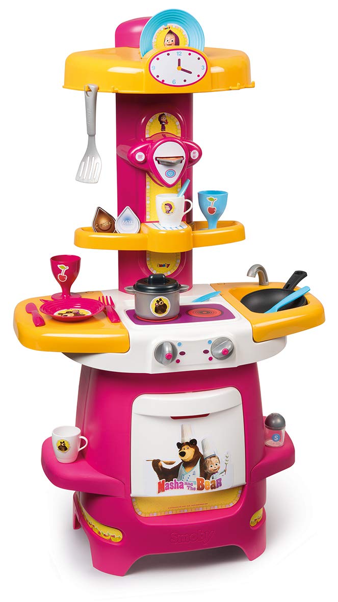 Cuisine Smoby Little Cooky – 25 Accessoires Inclus, Formes Encastrables, Horloge, Fabriquée En France, Dès 18 Mois