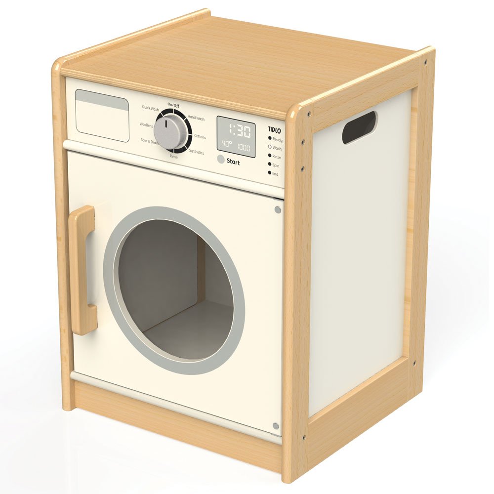 Tidlo T0302 Wooden Washing Machine Play Kitchen Accessories, Multi-Colour