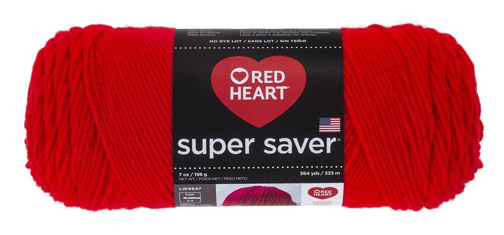 Coats: Yarn Heart Super Saver Yarn-Hot Red, Other, Multicoloured, 11.67 x 27.4 x 11.67 cm