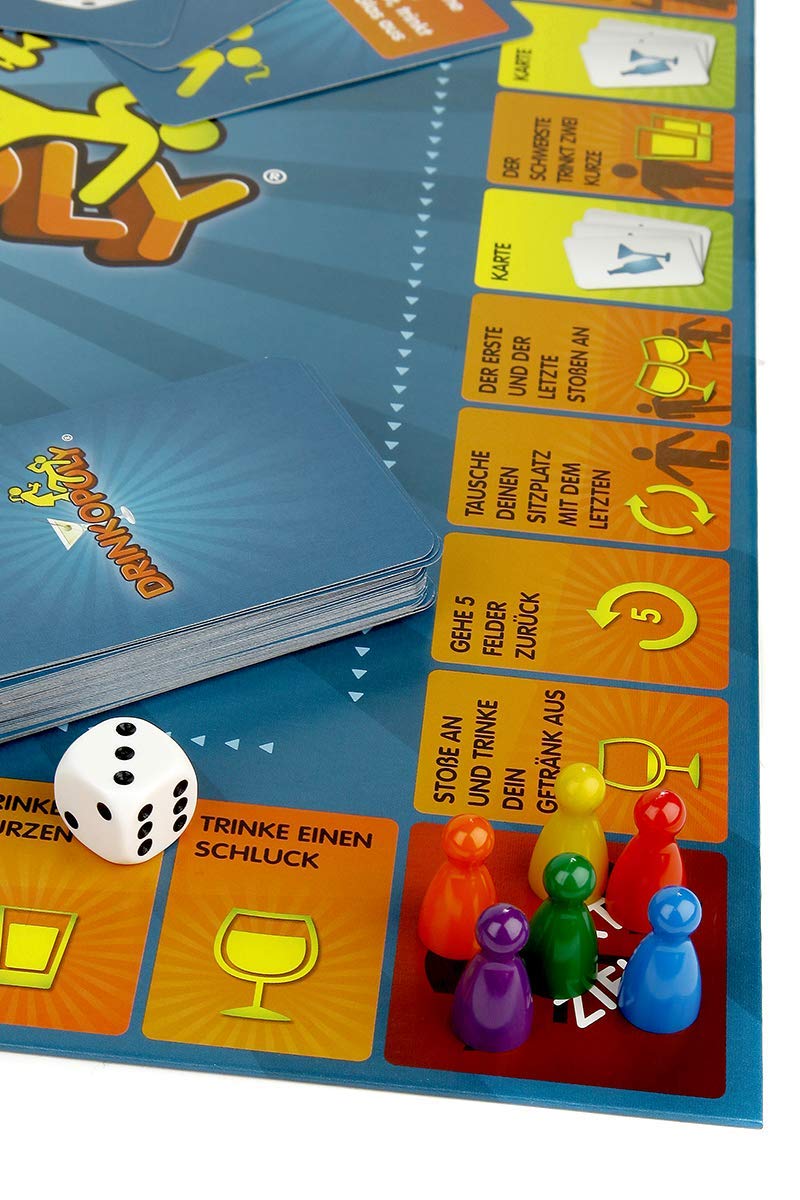 Drinkopoly - The Blurriest Game Ever - Gioco Da Bere In Inglese Per Feste, 6 Giocatori, Carte Plasticate, Regalo Divertente