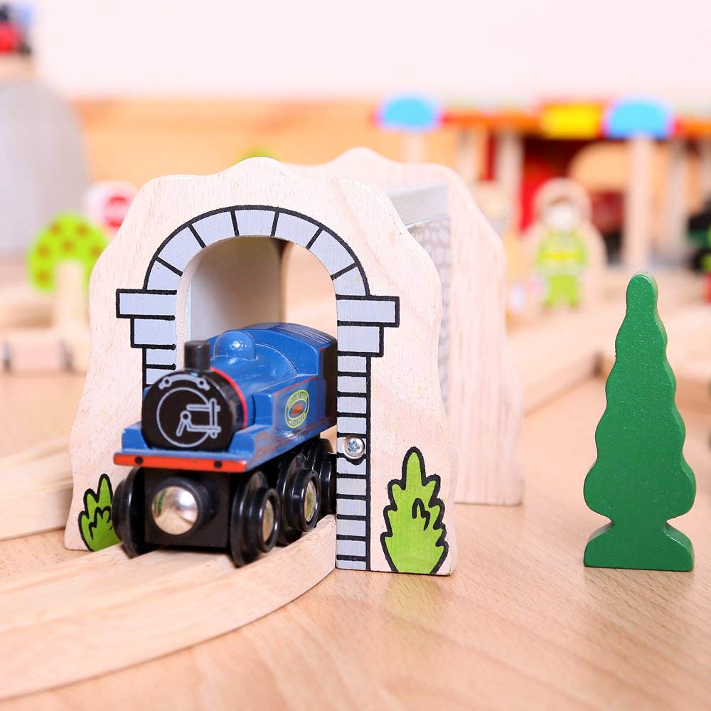 Bigjigs Rail Grey Stone Tunnel - Other Major Wooden Rail Brands are Compatible - Image 3