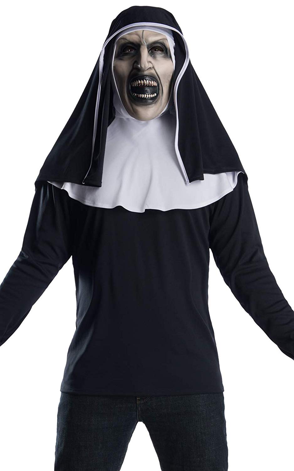 Rubie's Official The Nun 2018 Movie Costume Kit, Men's Adult Halloween Horror Charcter Mask, Top & Headpiece