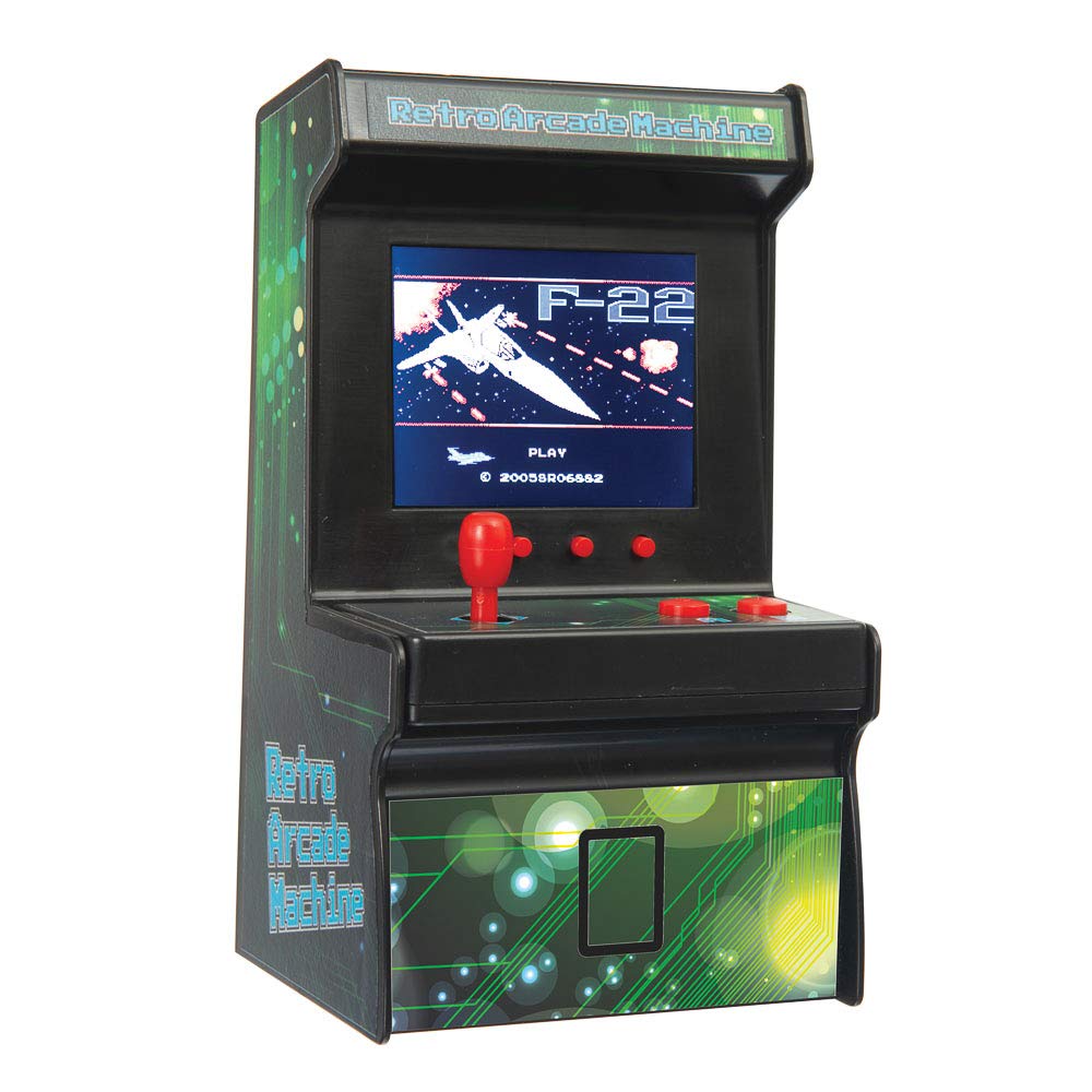 Funtime Gifts ET7810 Retro Arcade Machine, Black and Green, 11cm