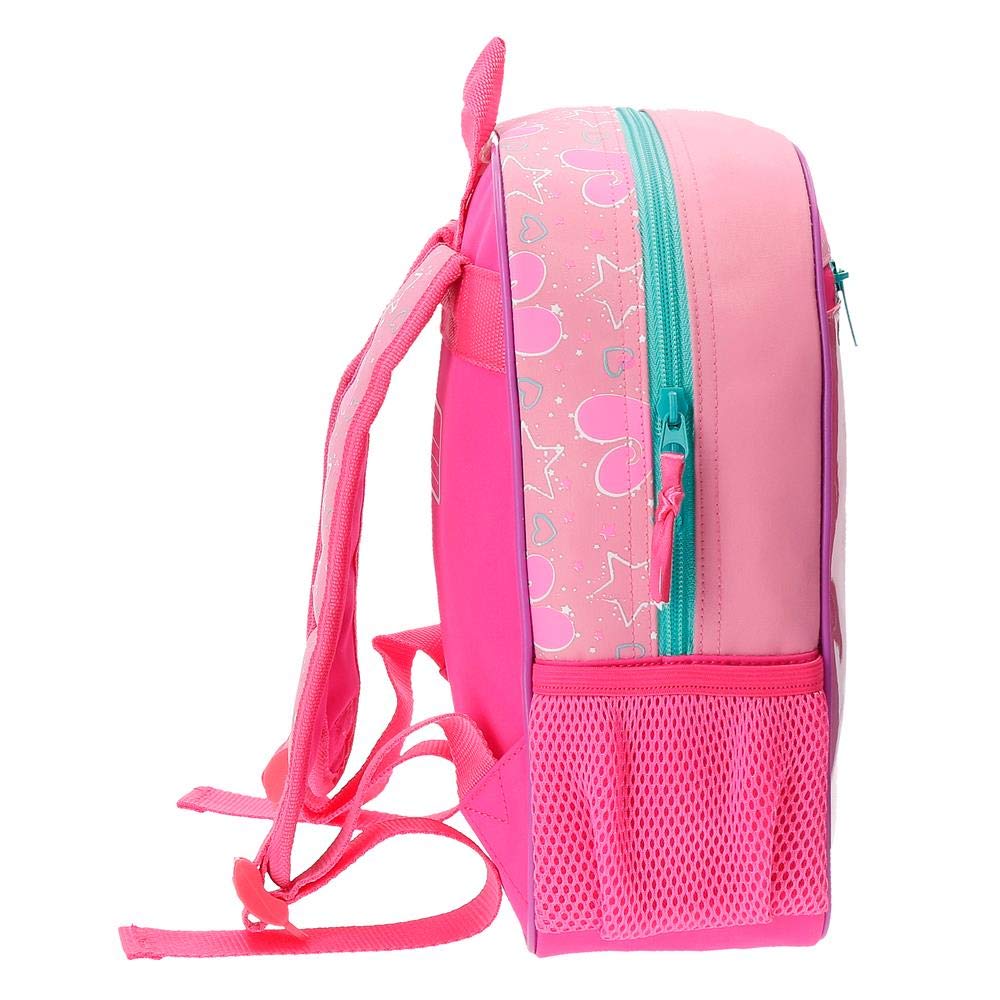 Nella Kindergarten-Rucksack – Rosa, Mit 3D-Effekt, 28 Cm, Polyester, Seitliche Netztasche