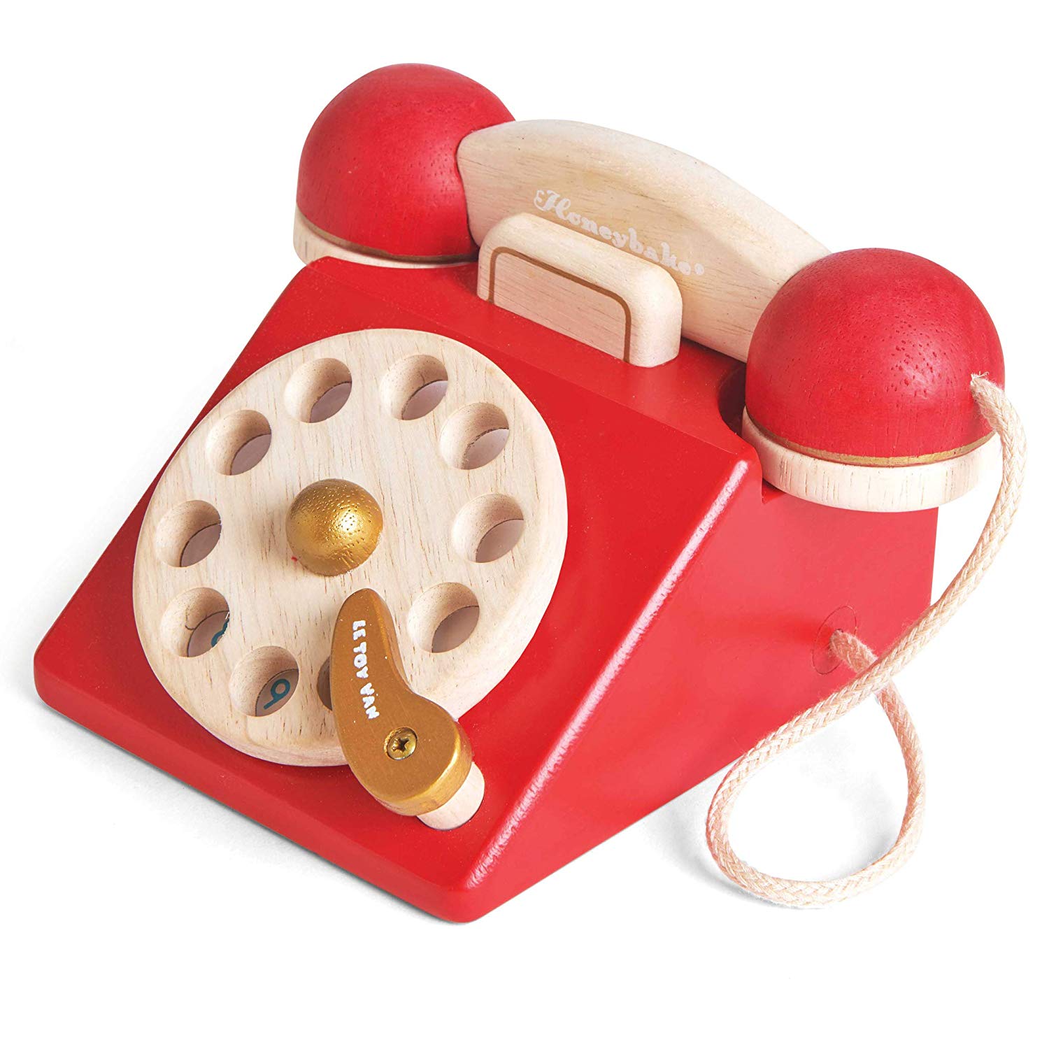 Le Toy Van - Vintage Wooden Toy Phone Role Play Toy | Boys Or Girls Pretend Play Toy Food Playset - For Ages 3+