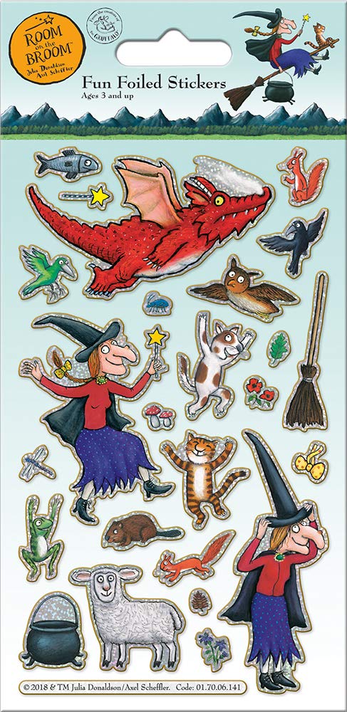 Room On The Broom Glitzer-Aufkleber – Wiederverwendbare Belohnungsaufkleber, 19,5 X 9,5 Cm – Offizielles Bastelzubehör