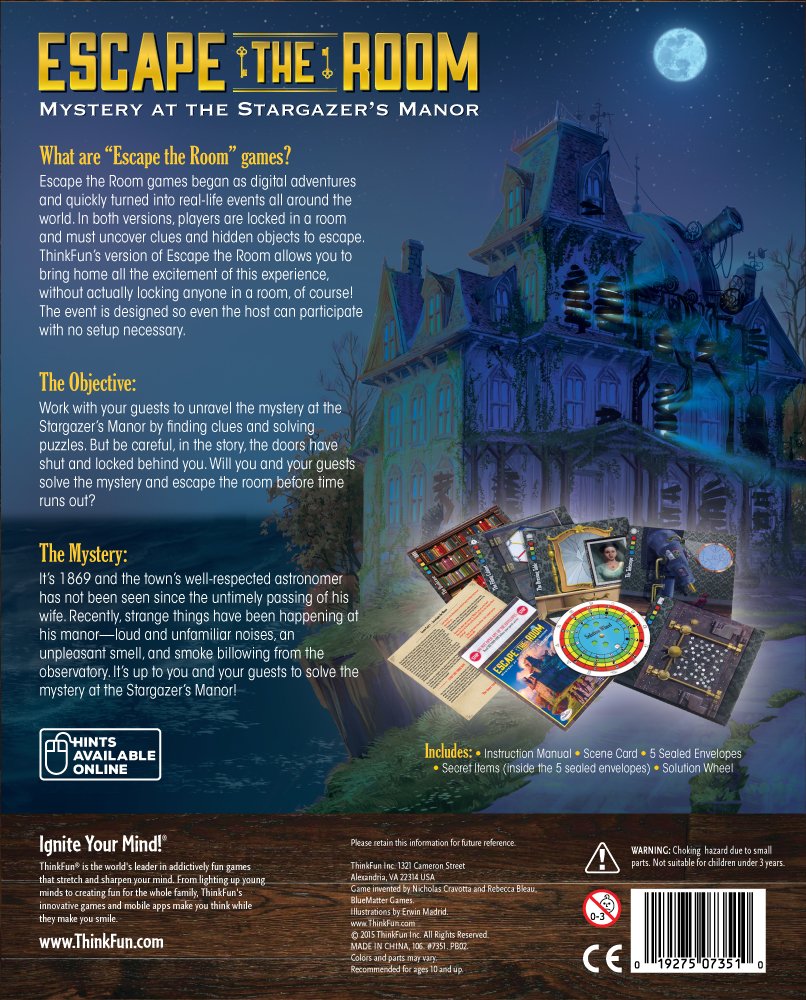 Thinkfun Mystery at The Stargazer’s Manor - Escape Room Game for Adults and Kids Age 13 Years and Up - Image 2