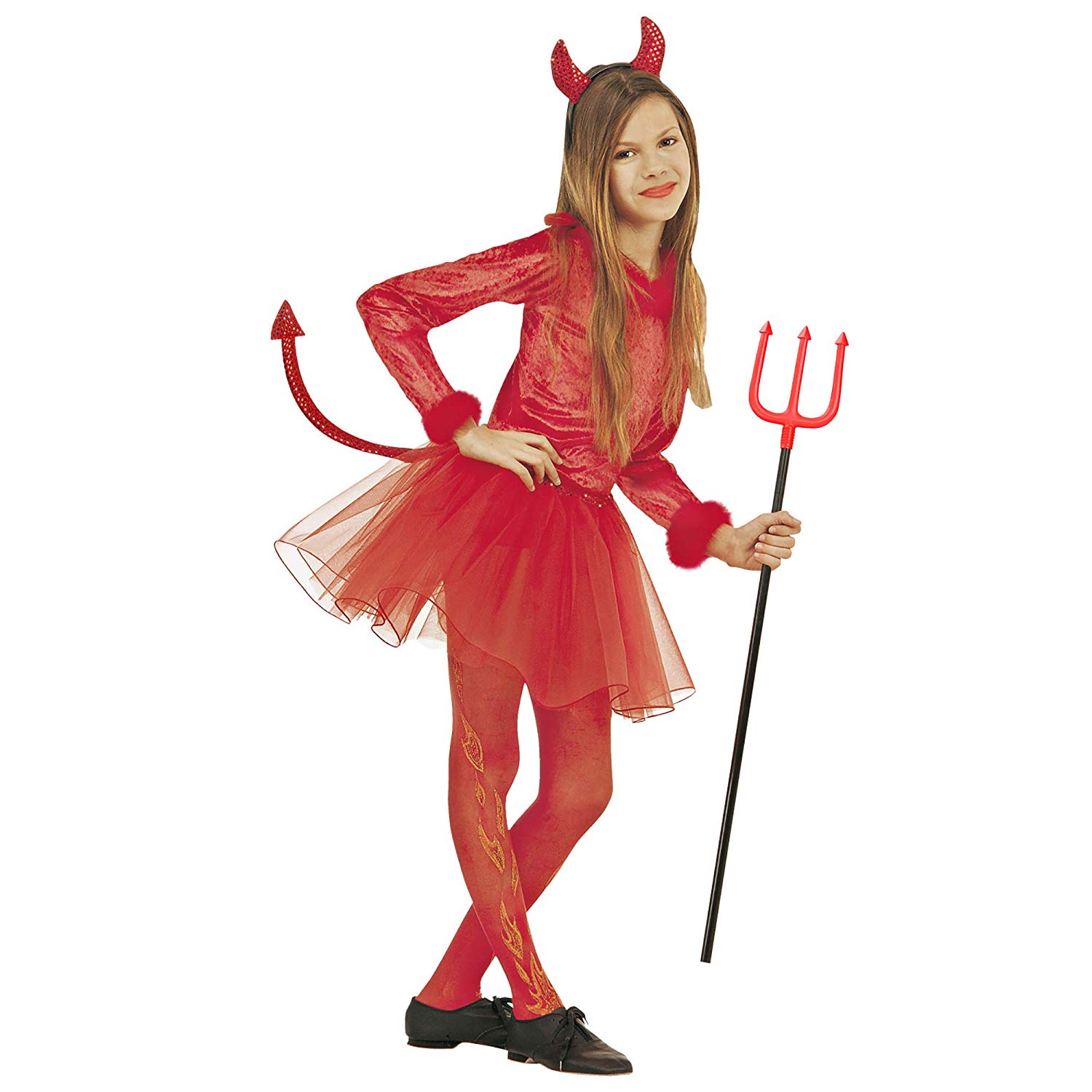 Children’s Devil Girl Feather Trim 158cm Costume Large 11-13 yrs (158cm ...