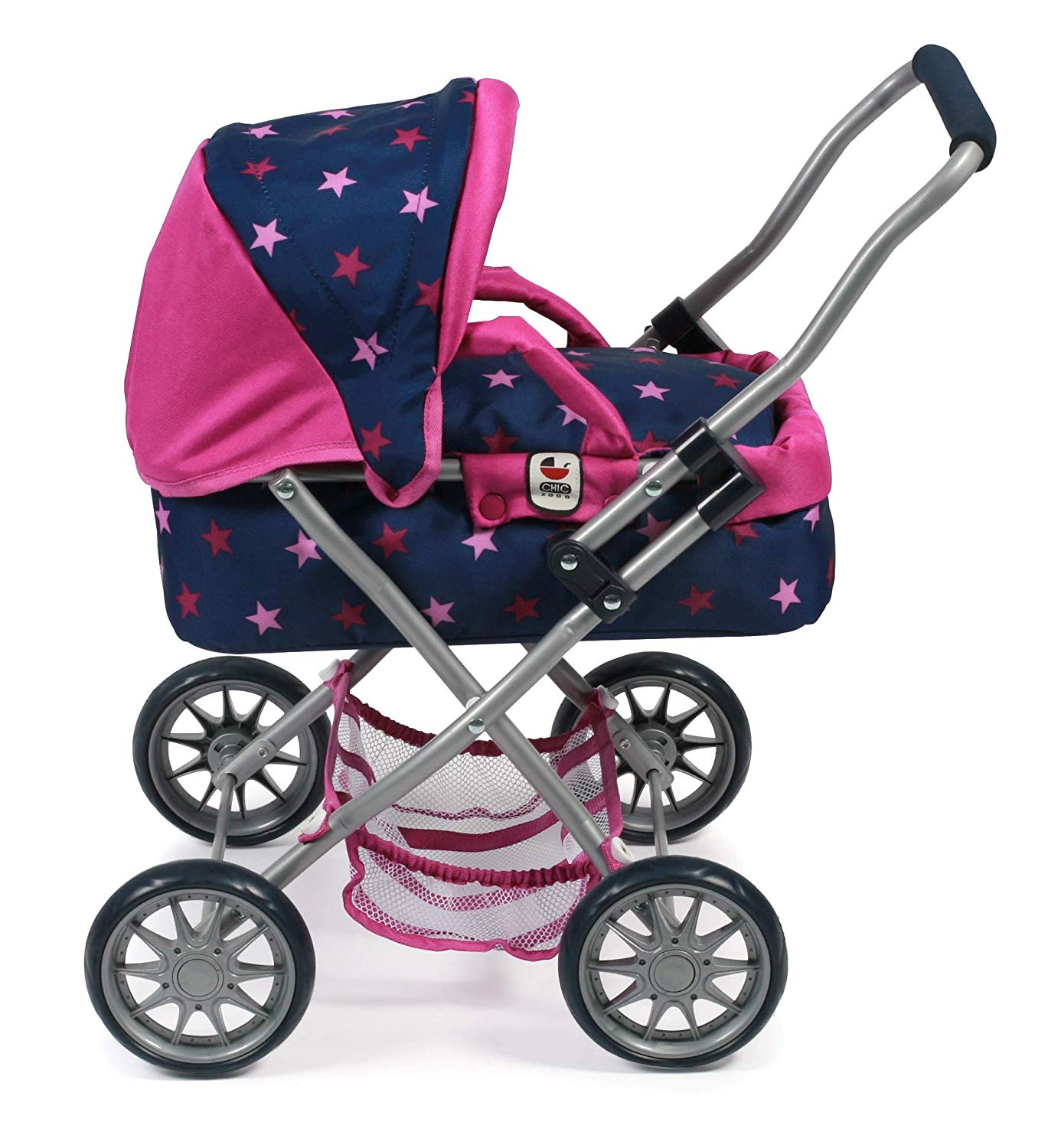 Carrello Per Bambole Bayer Chic Smarty Dots - Mini Passeggino Pieghevole, Lilla/rosa, Per Bambole Fino A 40 Cm